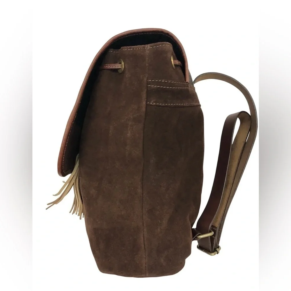 New Huntley Equestrian Suede Leather Cowhide Designer Shoulder Backpack